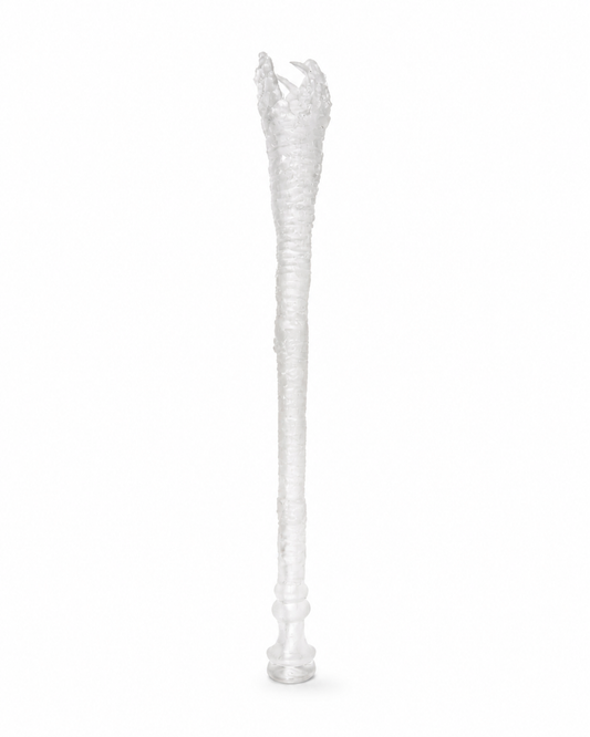 Molt Cig Holder transparent resin snakeskin sculptural cigarette holder DYSKINESIAA Paris atelier front