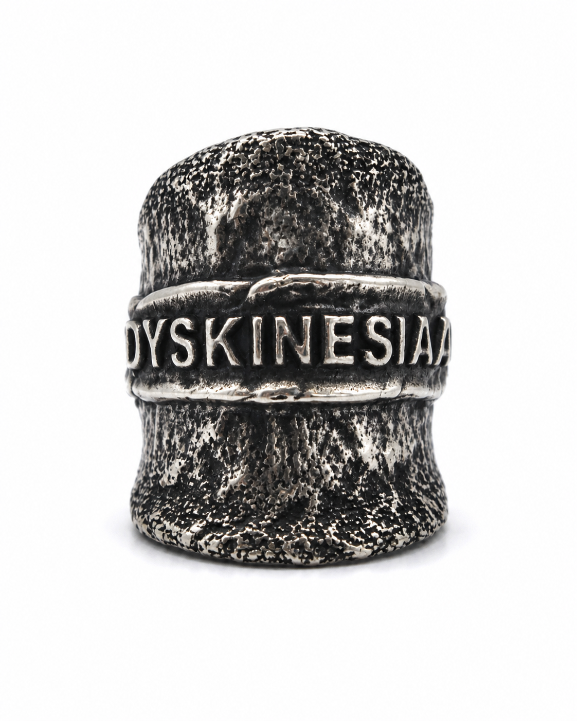 Dualskin Ring 925 sterling silver sharp external structure Exoderme Collection DYSKINESIAA Paris front