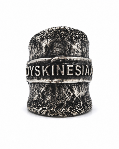 Dualskin Ring 925 sterling silver sharp external structure Exoderme Collection DYSKINESIAA Paris front