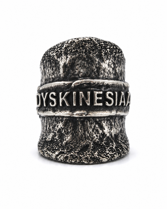 Dualskin Ring 925 sterling silver sharp external structure Exoderme Collection DYSKINESIAA Paris front