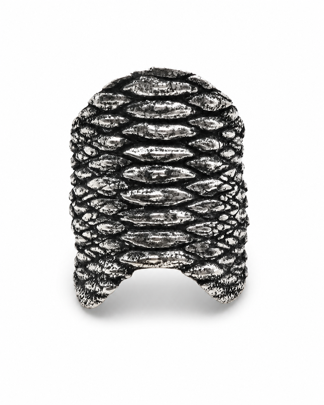 Scaled Finger Low 925 sterling silver lower segment scaled ring Skin Collection DYSKINESIAA Paris