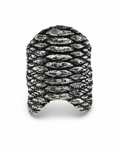 Scaled Finger Low 925 sterling silver lower segment scaled ring Skin Collection DYSKINESIAA Paris