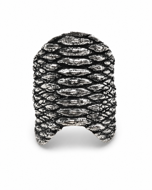 Scaled Finger Low 925 sterling silver lower segment scaled ring Skin Collection DYSKINESIAA Paris