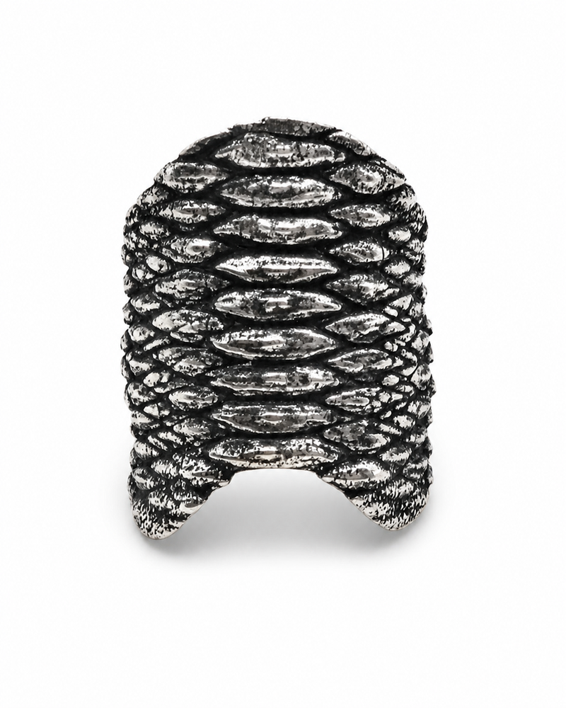Scaled Finger Low 925 sterling silver lower segment scaled ring Skin Collection DYSKINESIAA Paris