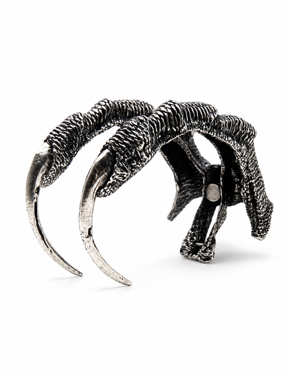 Claw Cuff solid 925 sterling silver architectural statement wrist piece DYSKINESIAA Paris front view