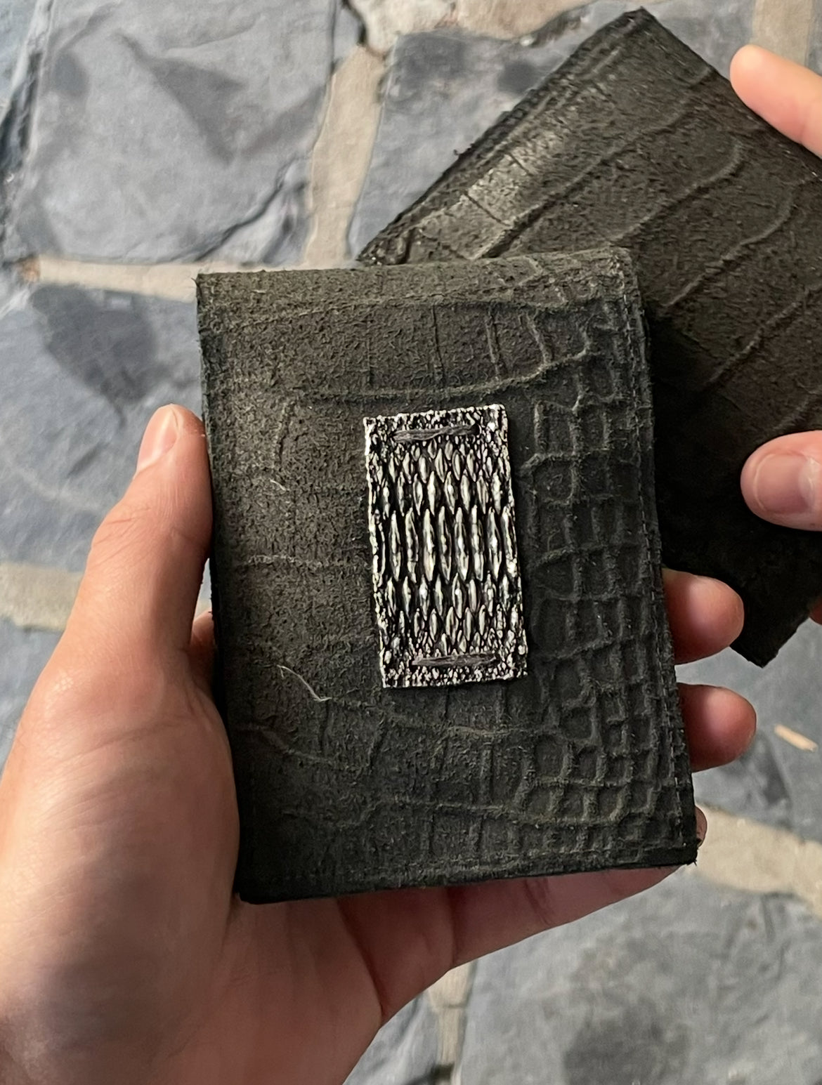 Skinframe Card Holder 925 sterling silver leather body anatomy card case detail DYSKINESIAA