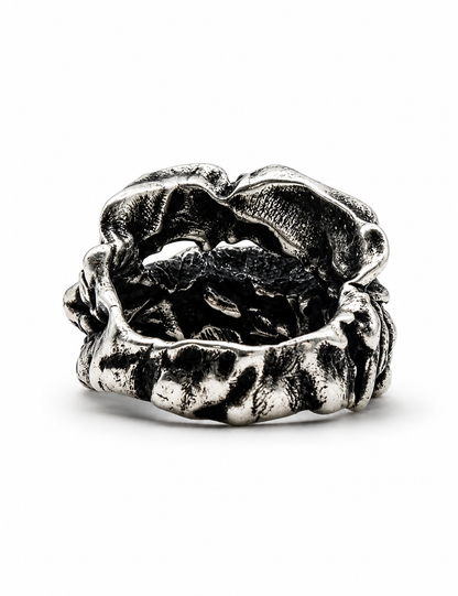 Cavity Ring solid silver architectural void Exoderme Collection sculptural designer Paris hand-finished