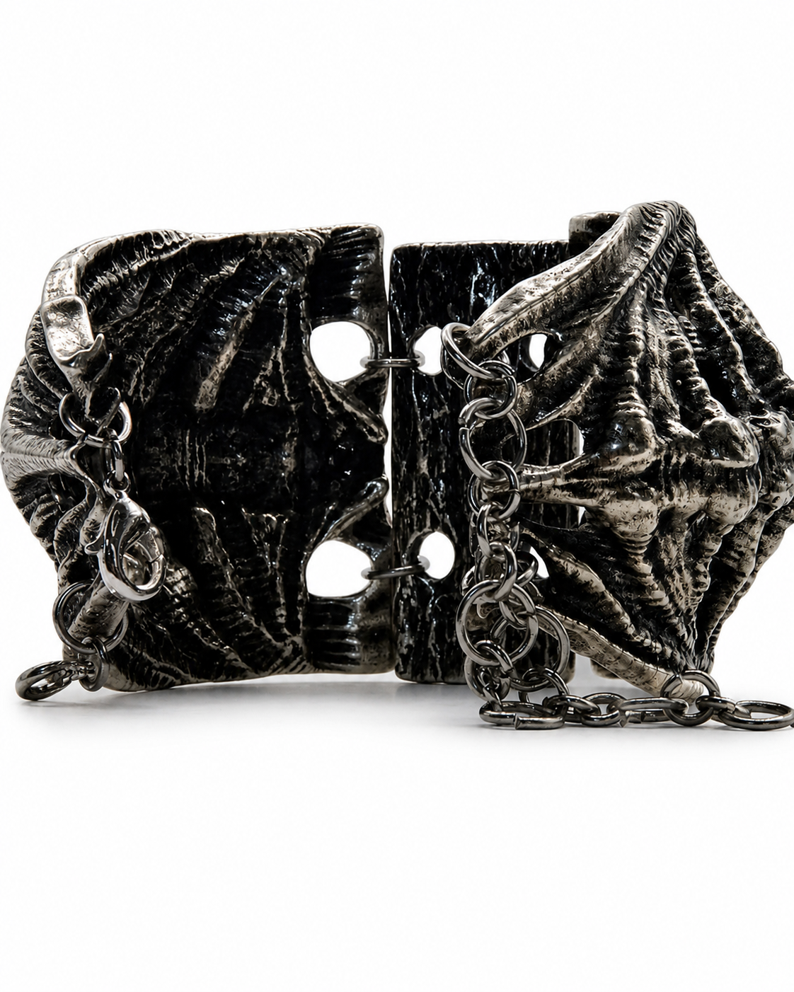 Verteber Brace solid silver architectural bracelet Exoderme Collection sculptural designer Paris worn