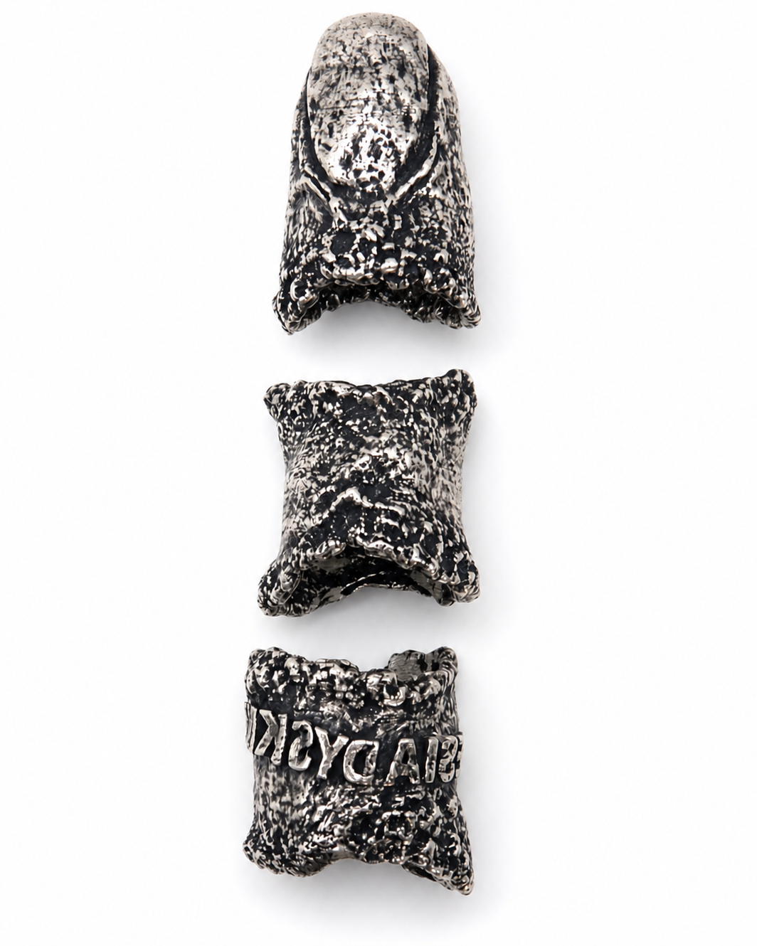 Prothesis Ring 925 sterling silver three-ring set Exoderme Collection statement DYSKINESIAA Paris front