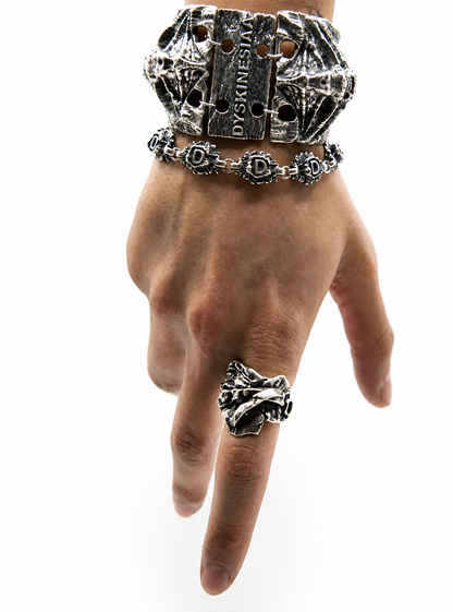 Extended Ring 925 silver controlled geometry external layer Exoderme Paris atelier hand-finished