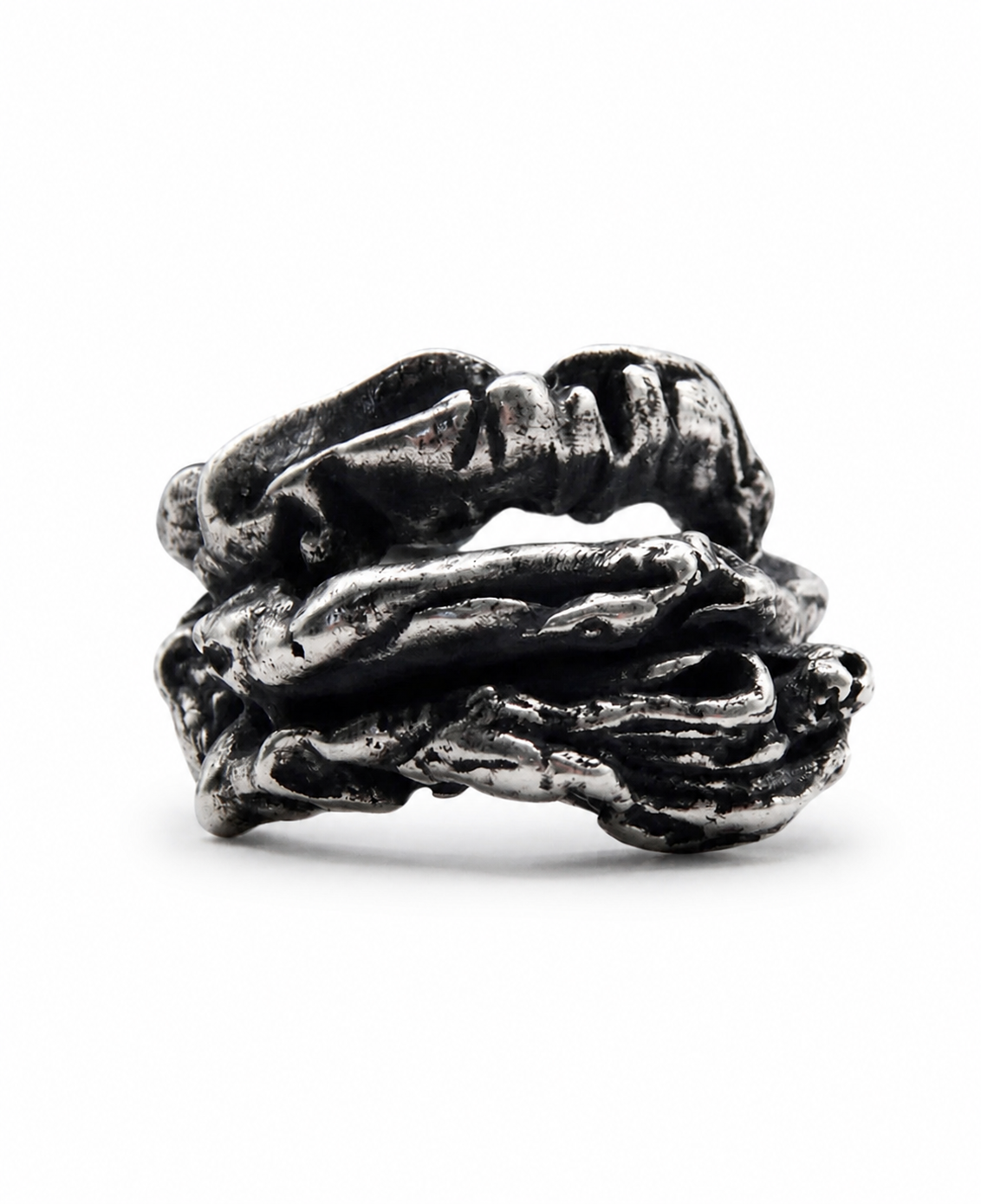 Cavity Ring 925 silver hollow form structural finger piece Exoderme avant-garde Paris atelier