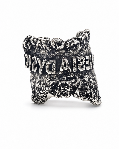 Prothesis Ring Lower 925 sterling silver external base ring avant-garde Exoderme Paris hand-finished