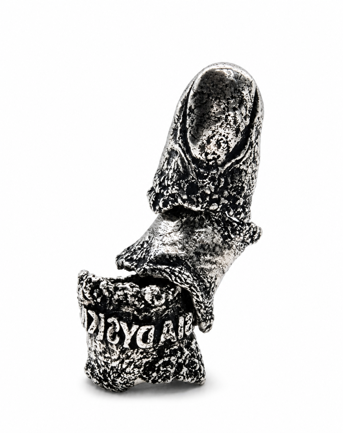 Prothesis Ring 925 silver Exoderme three-ring sculptural set DYSKINESIAA Paris detail